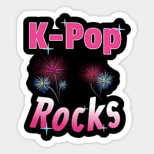 K-Pop Rocks with Fireworks and Stars Sticker